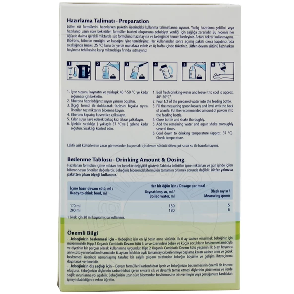 Hipp 2 Organik Combiotic Devam Sütü 800 gr - 3