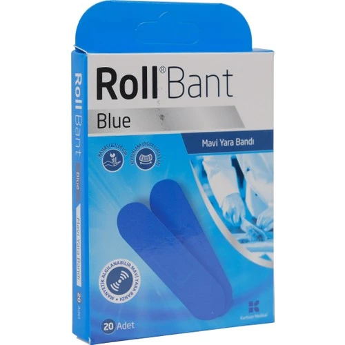 Roll Bant Blue Mavi Yara Bandı 20Li