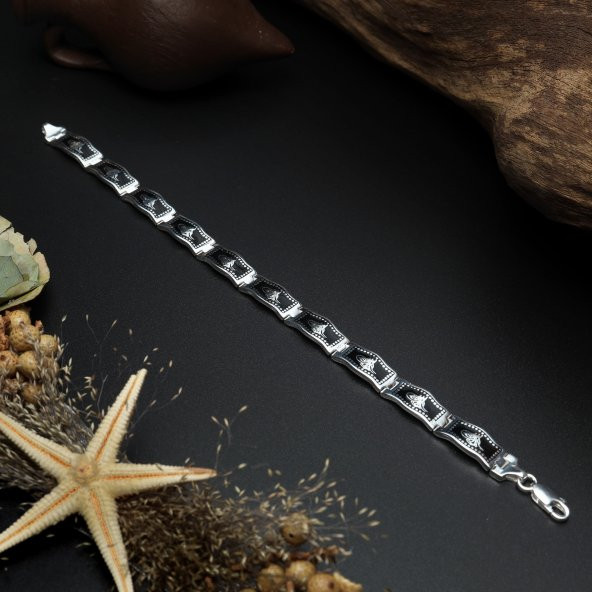 Gümüş Rolex osmanlı tuğra model trend Erkek Bileklik takı - 2