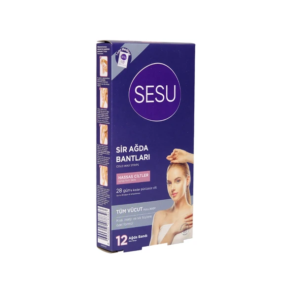 Sesu Ağda Bandı Vücut Hassas Cilt 12 Adet