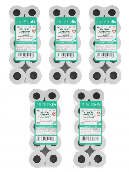 UMUR 56x16 Yazar Kasa Pos Rulosu ( 5 PAKET - 50 Adet ) ürün görseli