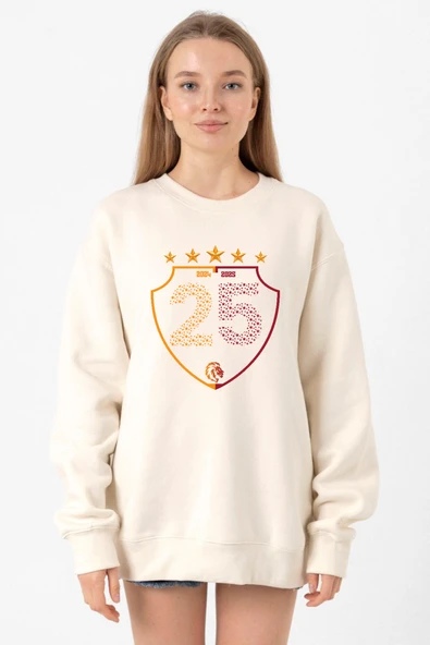 25 Şampiyonluk Shield Ekru Kadın 2ip Sweatshirt ürün görseli