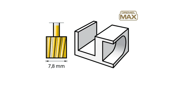 DREMEL MAX 115DM Silindir Tip Freze Ucu 7.8 mm Titanyum Kaplı (26150115DM) - Resim 3