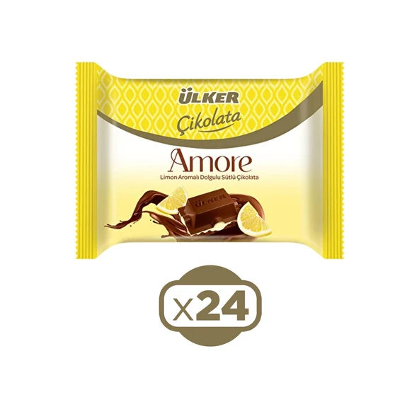 Ülker Amore Limon Aromalı Dolgulu Sütlü Çikolata 54 Gr x 24 Adet