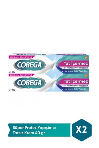 Corega Tat İçermez Yapıştırıcı Krem 40 gr x 2 Adet