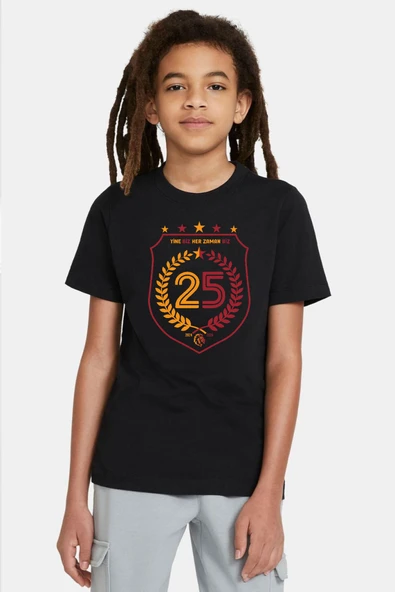 25 Şampiyonluk Yine Biz Siyah Çocuk Tshirt