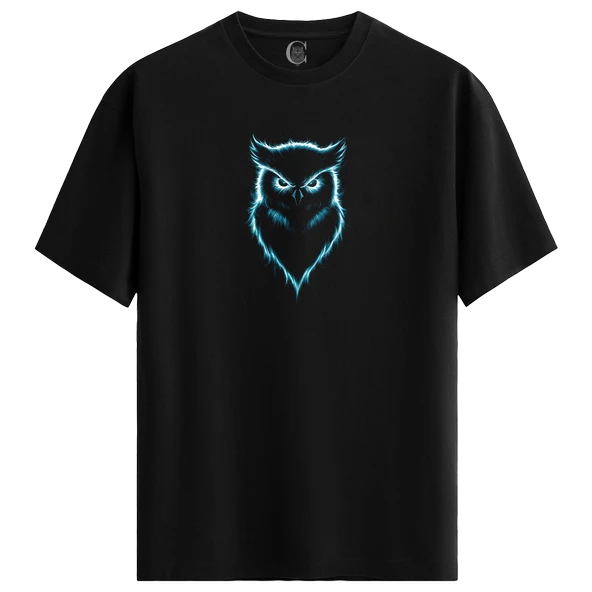 Neon Watcher - %100 Pamuklu Erkek Siyah Tişört - Premium Quality - 1