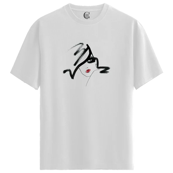 Vivid Glance - %100 Pamuklu Kadın Beyaz Tişört - Premium Quality ürün görseli 1