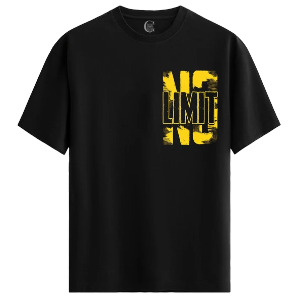 No Limit - %100 Pamuklu Erkek Siyah Tişört - Premium Quality ürün görseli 1