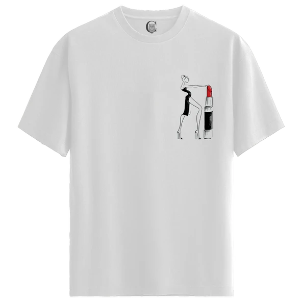 Red Stance - %100 Pamuklu Kadın Beyaz Tişört - Premium Quality ürün görseli 1