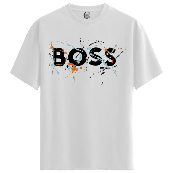 Ink Boss - %100 Pamuklu Erkek Beyaz Tişört - Premium Quality - 1