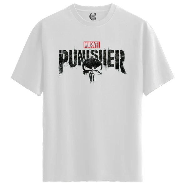 The Punisher - %100 Pamuklu Erkek Beyaz Tişört - Premium Quality ürün görseli 1