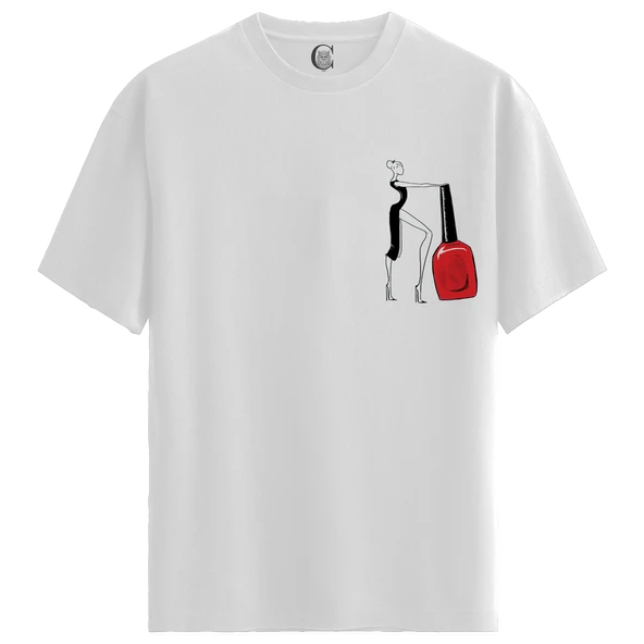 Glossy Attitude - %100 Pamuklu Kadın Beyaz Tişört - Premium Quality ürün görseli 1