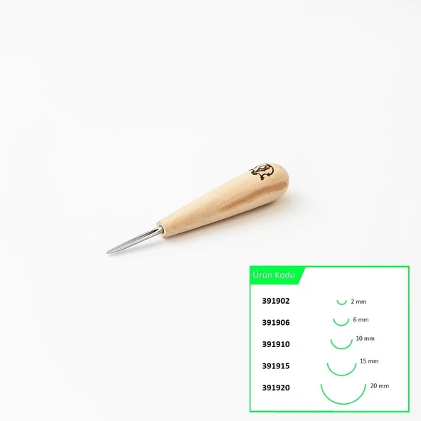 STRYI 391902 Kısa Tip Derin Oluklu Ahşap Oyma Iskarpelası 2 mm - 10