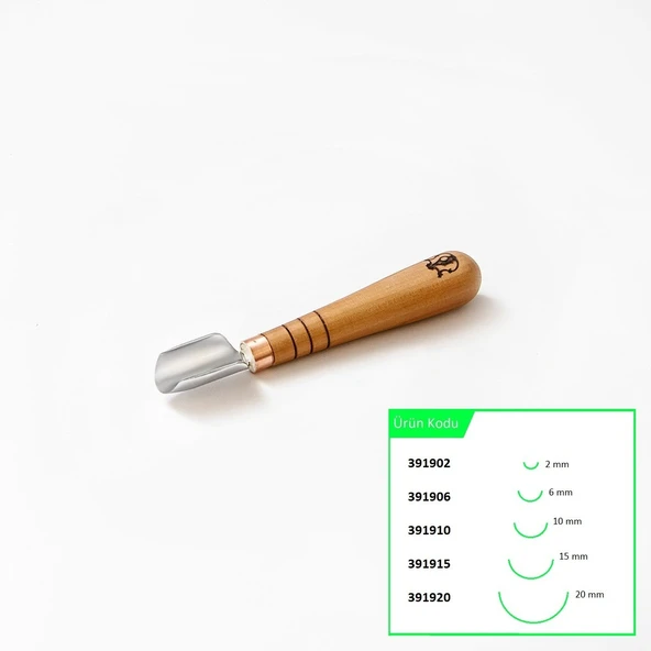 STRYI 391920 Kısa Tip Derin Oluklu Ahşap Oyma Iskarpelası 20 mm - Resim 6