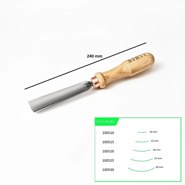 STRYI 100525 Düz Tip Sığ Oluklu Ahşap Oyma Iskarpelası 25 mm - 9