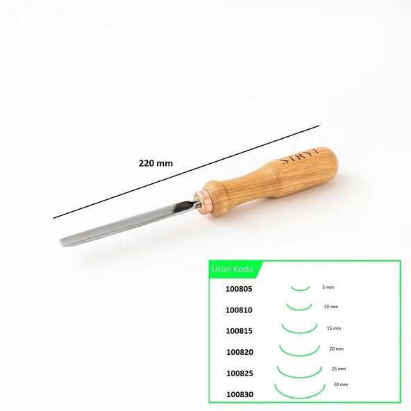 STRYI 100810 Düz Tip Oluklu Ahşap Oyma Iskarpelası 10 mm - Resim 11