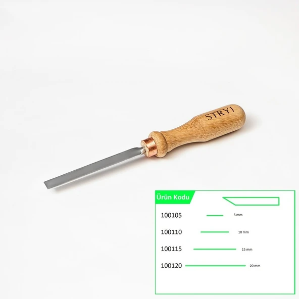 STRYI 100110 Düz Tip Ahşap Oyma Iskarpelası 10 mm - 11