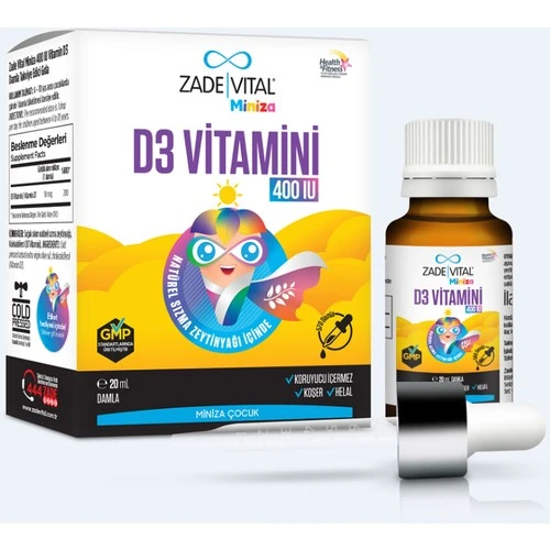 Zade Vital Miniza Vitamin D3 400 Iu 20 Ml