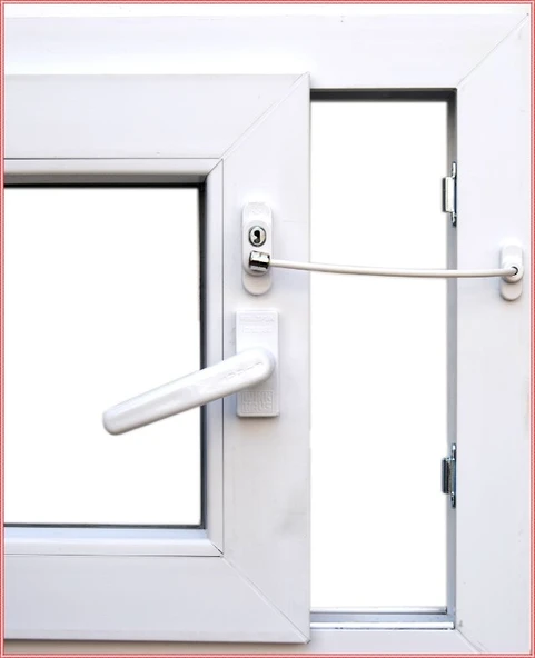 Anahtarlı Halatlı Pvc Kapı Pencere Emniyet Kilidi - 4