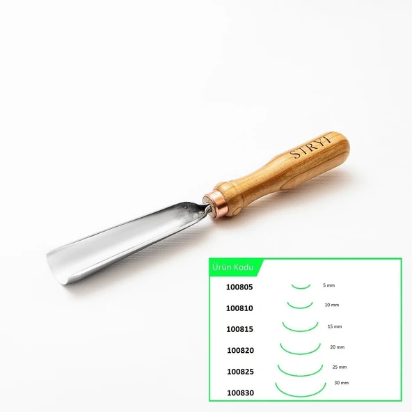 STRYI 100830 Düz Tip Oluklu Ahşap Oyma Iskarpelası 30 mm - Resim 10