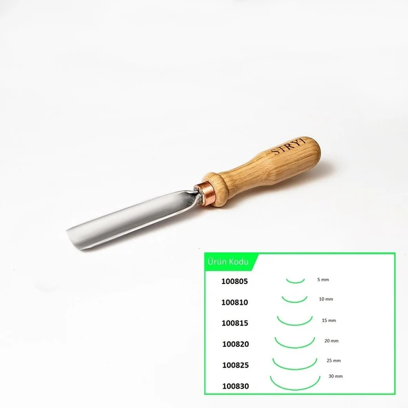 STRYI 100825 Düz Tip Oluklu Ahşap Oyma Iskarpelası 25 mm - Resim 12