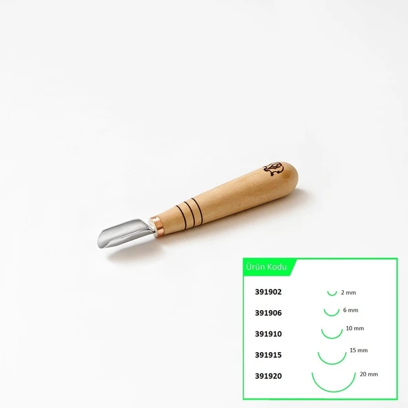 STRYI 391915 Kısa Tip Derin Oluklu Ahşap Oyma Iskarpelası 15 mm - Resim 11
