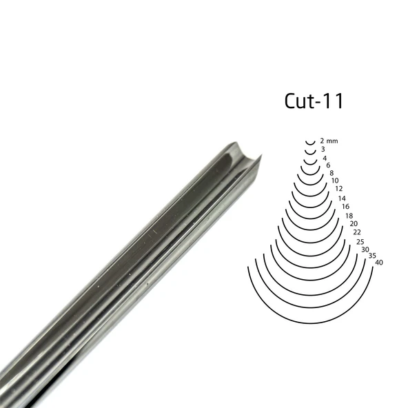 KIRSCHEN  Two Cherries Düz Tip Geniş Oluklu Iskarpela 4 mm Cut11 (3111004) - 6