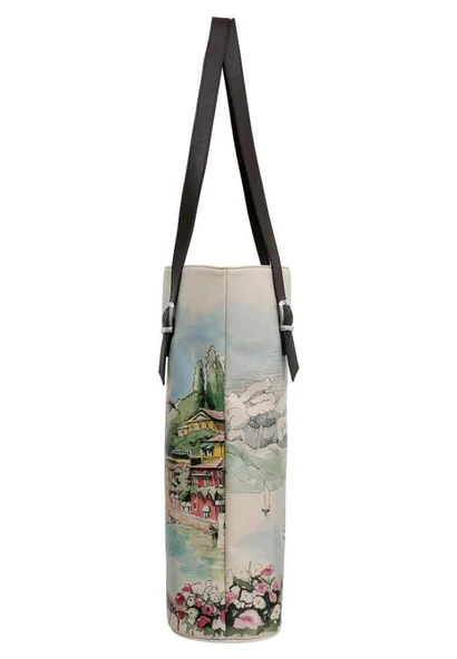 Kadın Vegan Deri Mavi Omuz Çantası - Lago di Como Tasarım - 3