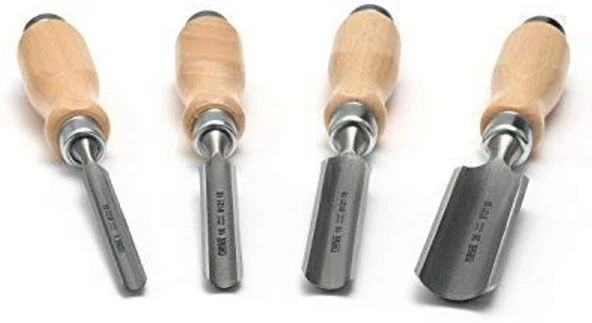 NAREX 863510 Wood Line Oluklu Iskarpela Seti 4 Parça - Resim 7