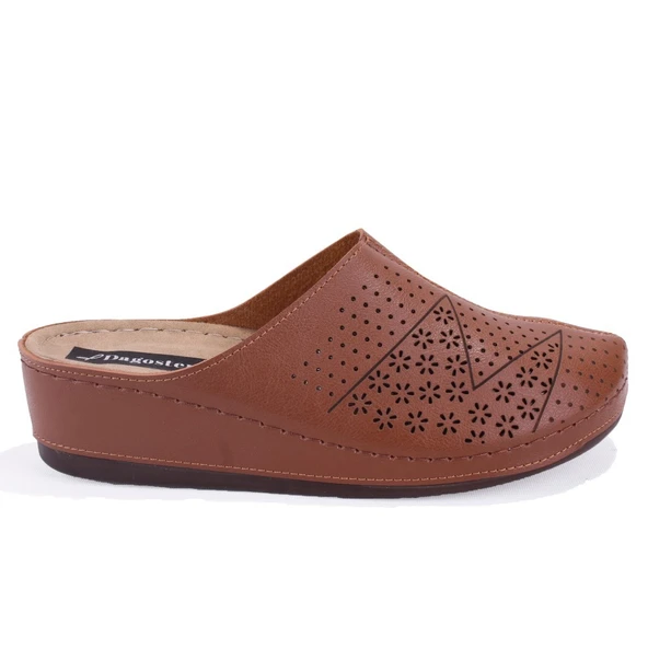 Dagoster DZA37-1803 Kahve Günlük Ortopedik Burun Kapalı Kadın Terlik - 2