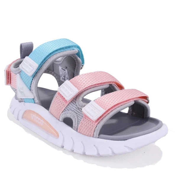 Vicco Cube 332F25Y212 Gri Pembe Ortopedik Günlük Kız Çocuk Spor Sandalet ürün görseli
