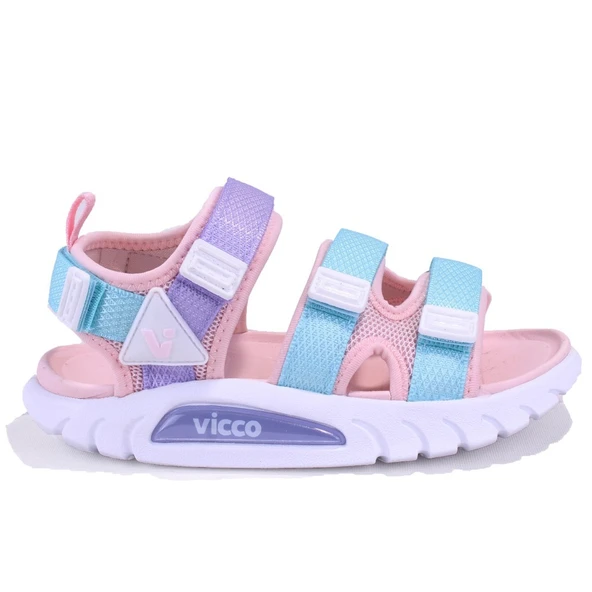 Vicco Cube 332F25Y212 Gri Pudra Ortopedik Günlük Kız Çocuk Spor Sandalet - Resim 2