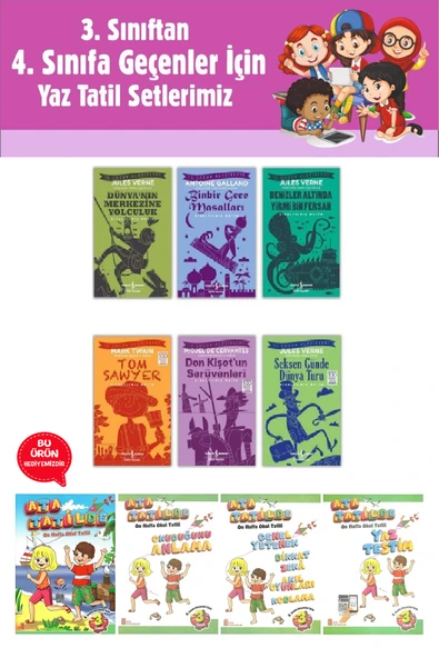 3.Sınıftan 4.Sınıfa Geçenler İçin İş Çocuk Klasikleri Seti 6 Kitap (Tatil Kitabı Hediyeli) ürün görseli 1