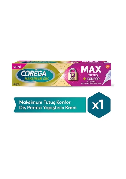 COREGA MAX TUTUŞ VE KONFOR DİŞ PROTEZİ YAPIŞTIRICI KREM 40G TÜP - 2