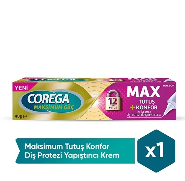 COREGA MAX TUTUŞ VE KONFOR DİŞ PROTEZİ YAPIŞTIRICI KREM 40G TÜP