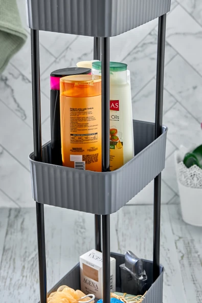 Easy 3 Katlı Çok Amaçlı Raf Banyo Ve Mutfak Organizer Düzenleyici (TEKERLEKLİ) - 10