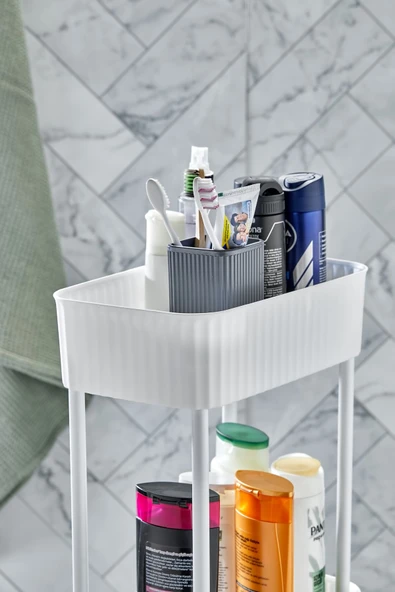 Easy 3 Katlı Çok Amaçlı Raf Banyo Ve Mutfak Organizer Düzenleyici (TEKERLEKLİ) - 7