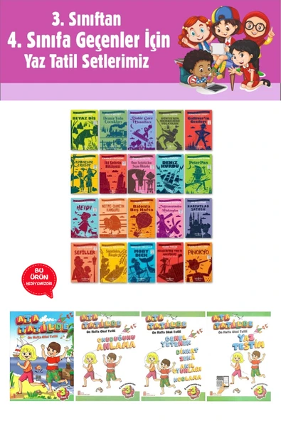 3.Sınıftan 4.Sınıfa Geçenler İçin İş Çocuk Klasikleri Seti 20 Kitap (Tatil Kitabı Hediyeli) ürün görseli 1