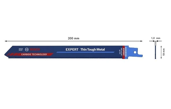 BOSCH S 1022 EHM Paslanmaz İçin Tilki Kuyruğu Testere Ucu 200 mm - 8