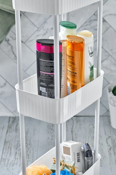 Easy 3 Katlı Çok Amaçlı Raf Banyo Ve Mutfak Organizer Düzenleyici (TEKERLEKLİ) - 9
