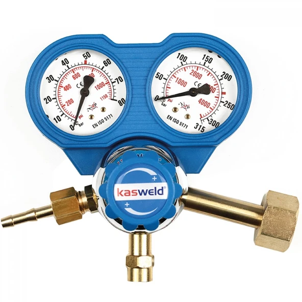 KASWELD 2401 Oksijen İçin Yüksek Basınç Düşürücü Regülatör (0-50 Bar) - 8