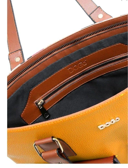 Kadın Vegan Deri Turuncu Omuz Çantası  Best Buddies Tasarım - 5