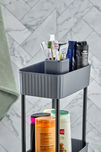 Easy 3 Katlı Çok Amaçlı Raf Banyo Ve Mutfak Organizer Düzenleyici (TEKERLEKLİ) - 4