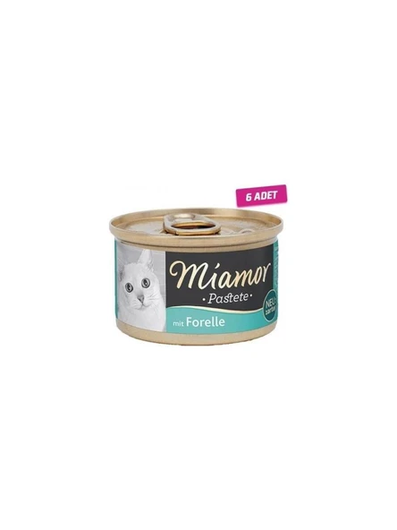6 Adet Miamor Pastete Kedi Alabalıklı 85 gr Skt:09/2026