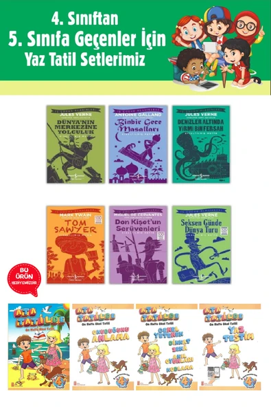 4.Sınıftan 5.Sınıfa Geçenler İçin İş Çocuk Klasikleri Seti 6 Kitap (Tatil Kitabı Hediyeli) ürün görseli 1