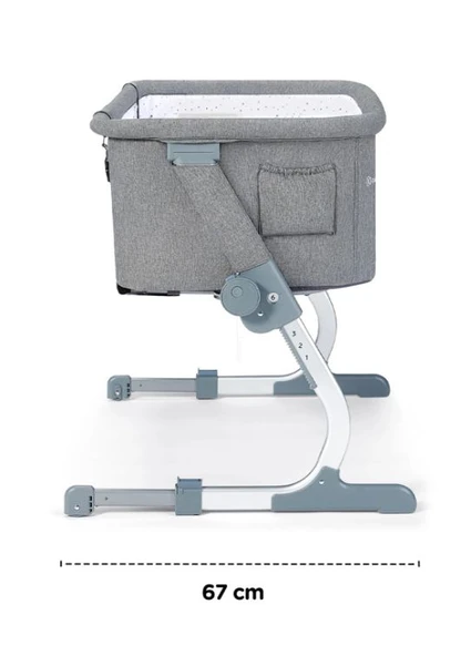 Kinderkraft Uno Up Anne Yanı Beşiği - Grey Melange - 8