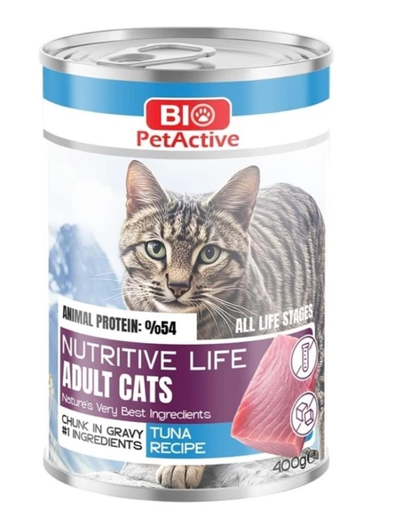 Bio PetActive Nutritive Life Ton Balıklı Kedi Konservesi 400 Gr