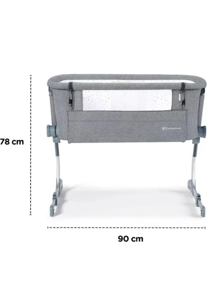Kinderkraft Uno Up Anne Yanı Beşiği - Grey Melange - 7