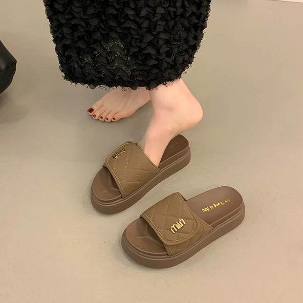 Kadın Platform Sandalet (Haki)